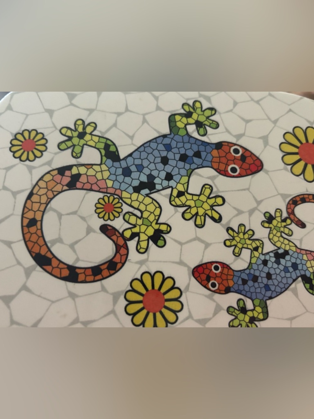🦎 Mallorca Mosaic Gecko Ceramic Board • Vintage Spanish Wall Art • Cheese Board - Picture 8 of 12
